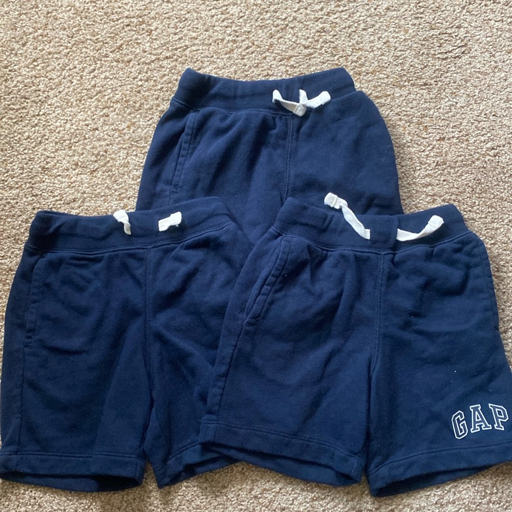 Kids Gap Logo Pull-On Shorts. 3 pair. Blue galaxy. XS
